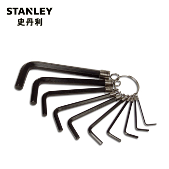 史丹利（STANLEY）10件套英制链式内六角扳手1/16"-3/8" 69-230-23