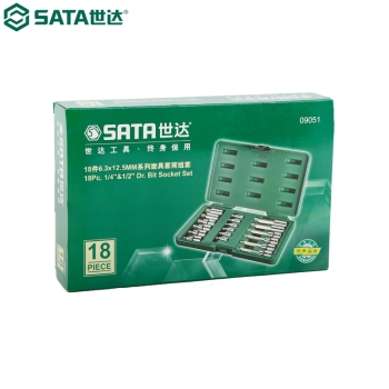 世达（SATA）18件6.3x12.5MM系列旋具套筒组套