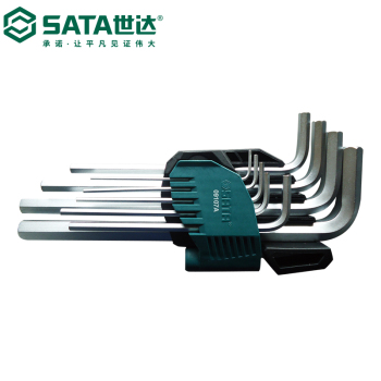 世达（SATA）9件铬钒钢加长内六角扳手组套
