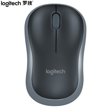 罗技（Logitech）M186无线鼠标 对称鼠标 商务办公家用鼠标 带无线2.4G接收器 企业采购 黑色灰边 M18