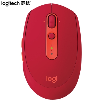 罗技（Logitech）M590轻音鼠标 无线蓝牙鼠标 办公鼠标 对称鼠标 带优联接收器 宝石红