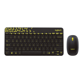 罗技（Logitech）MK240 Nano 无线键鼠套装 游戏办公键鼠套装 带无线2.4G接收器 黑黄