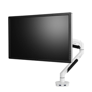 乐歌（Loctek）Q7 单屏显示器支架。冷轧钢板+ABS精工塑料，黑色，2.8Kg，适用显示器尺寸：17-30寸，承重范围：2-9Kg，孔式安装/夹持安装，音频线/USB线。